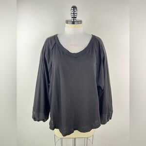 💚 3416. Oversized Balloon Sleeve Cotton Top